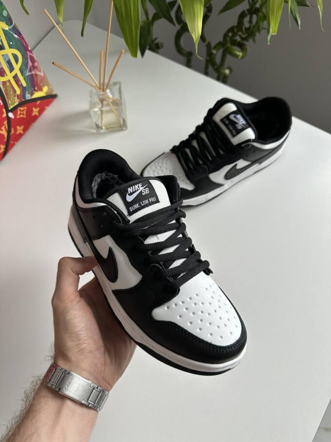 Nike SB Dunk Low Black White Fur - Зображення 2