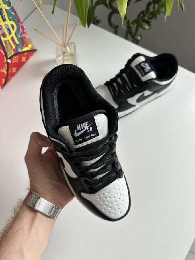 Nike SB Dunk Low Black White Fur - Зображення 3