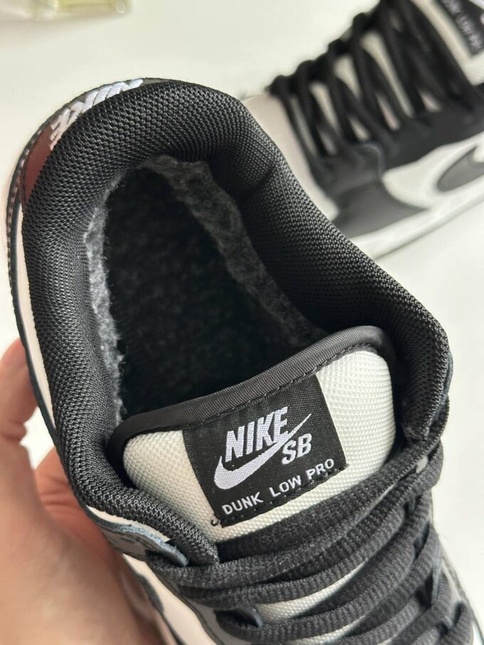 Nike SB Dunk Low Black White Fur - Зображення 4