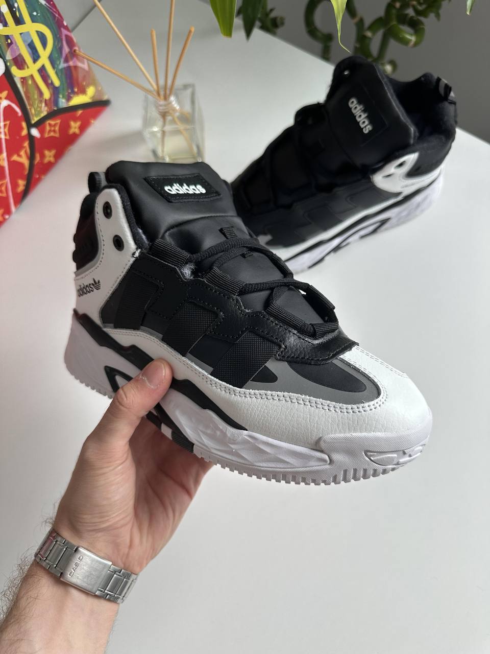 Adidas Niteball White Black Fur - Зображення 2