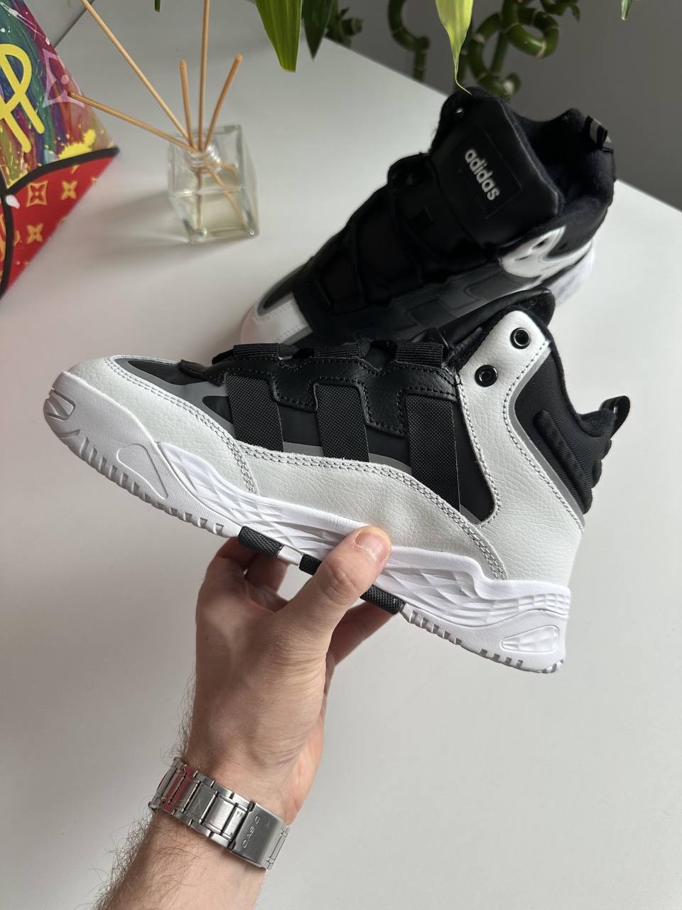 Adidas Niteball White Black Fur - Зображення 4
