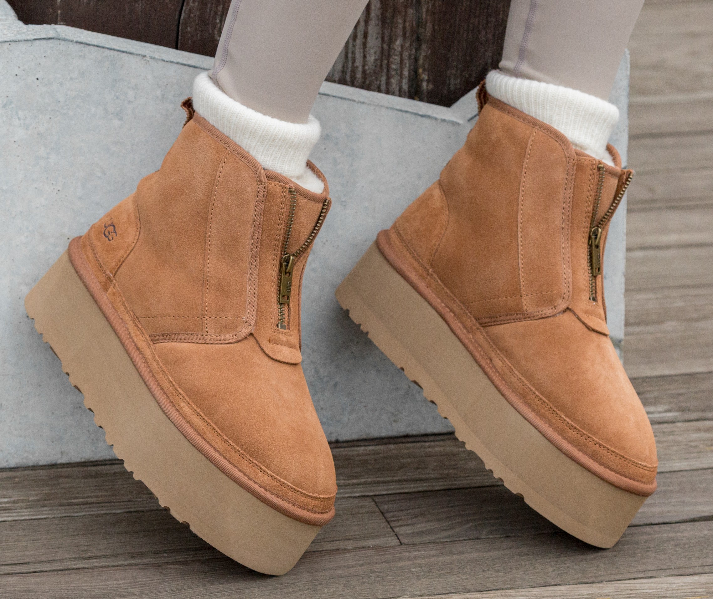 Ugg Neumel Platform Zip Slipper Chestnut - Зображення 3