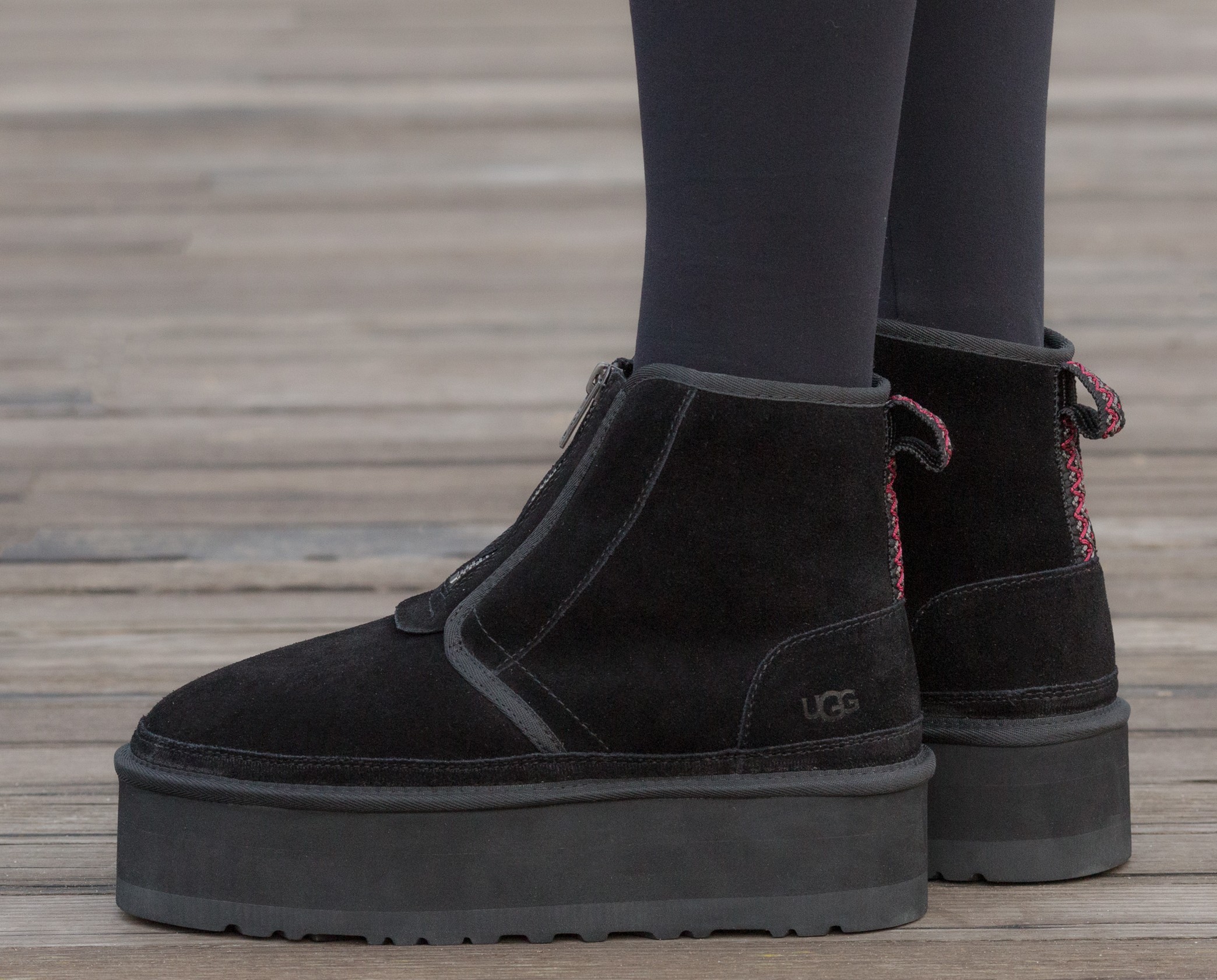 Ugg Neumel Platform Zip Slipper Black