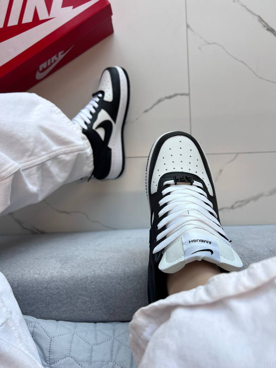 Nike Air Force 1 Low x Ambush Black White - Зображення 4