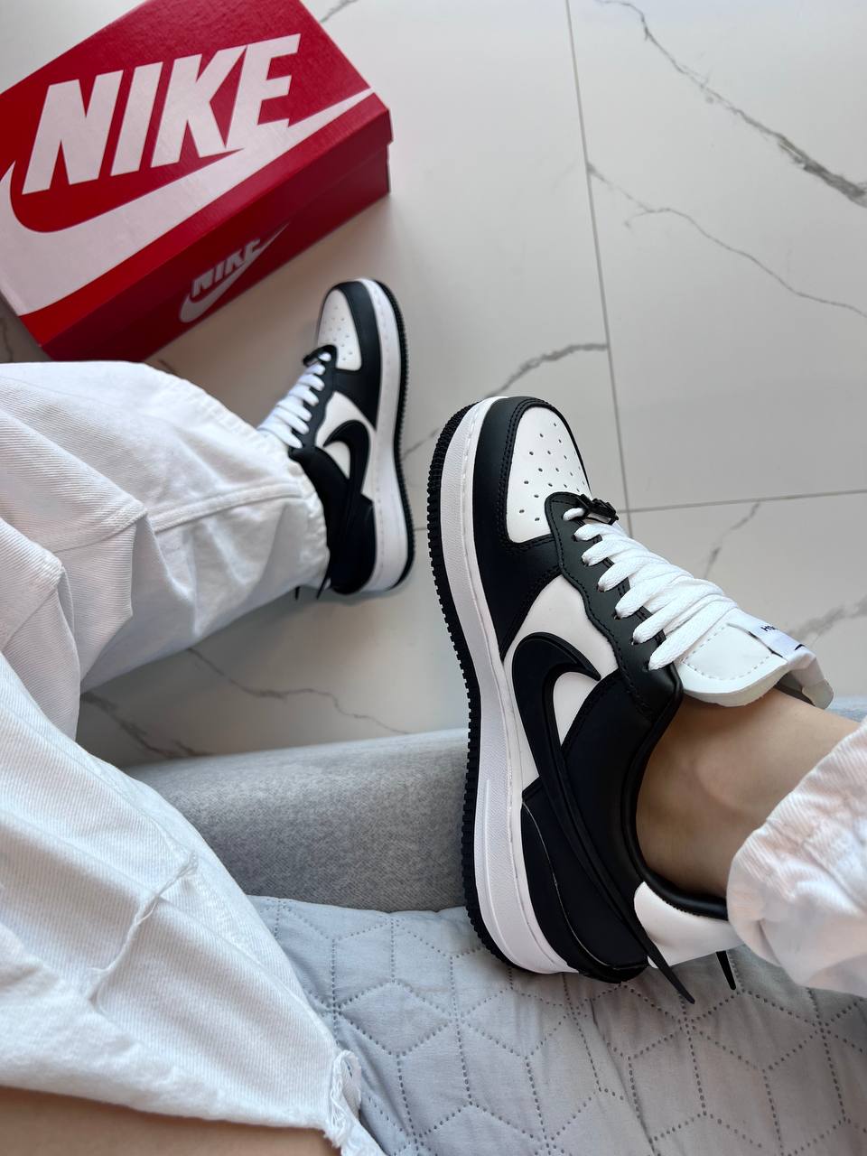 Nike Air Force 1 Low x Ambush Black White - Зображення 5