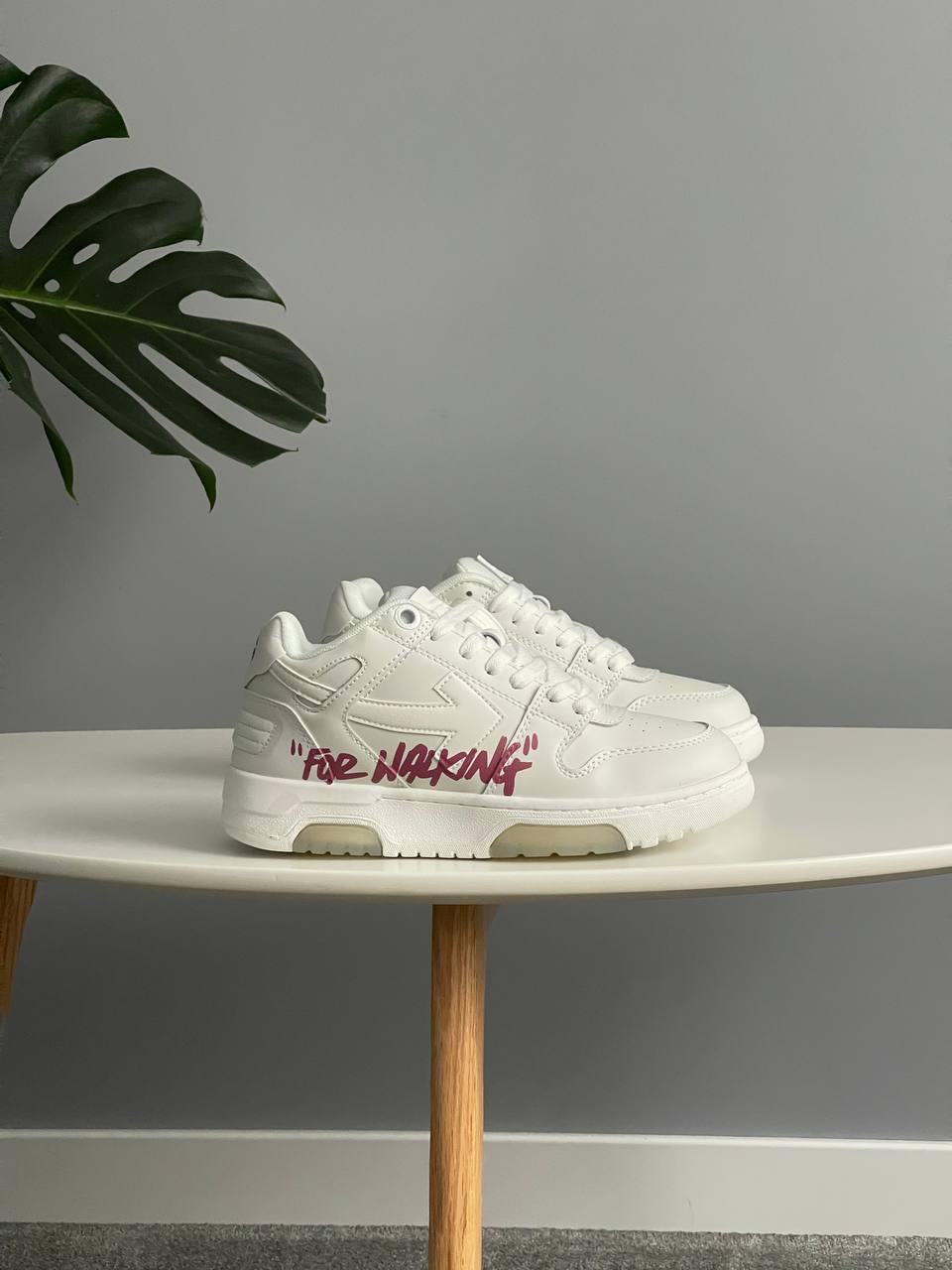 Off White For Walking White Pink Logo