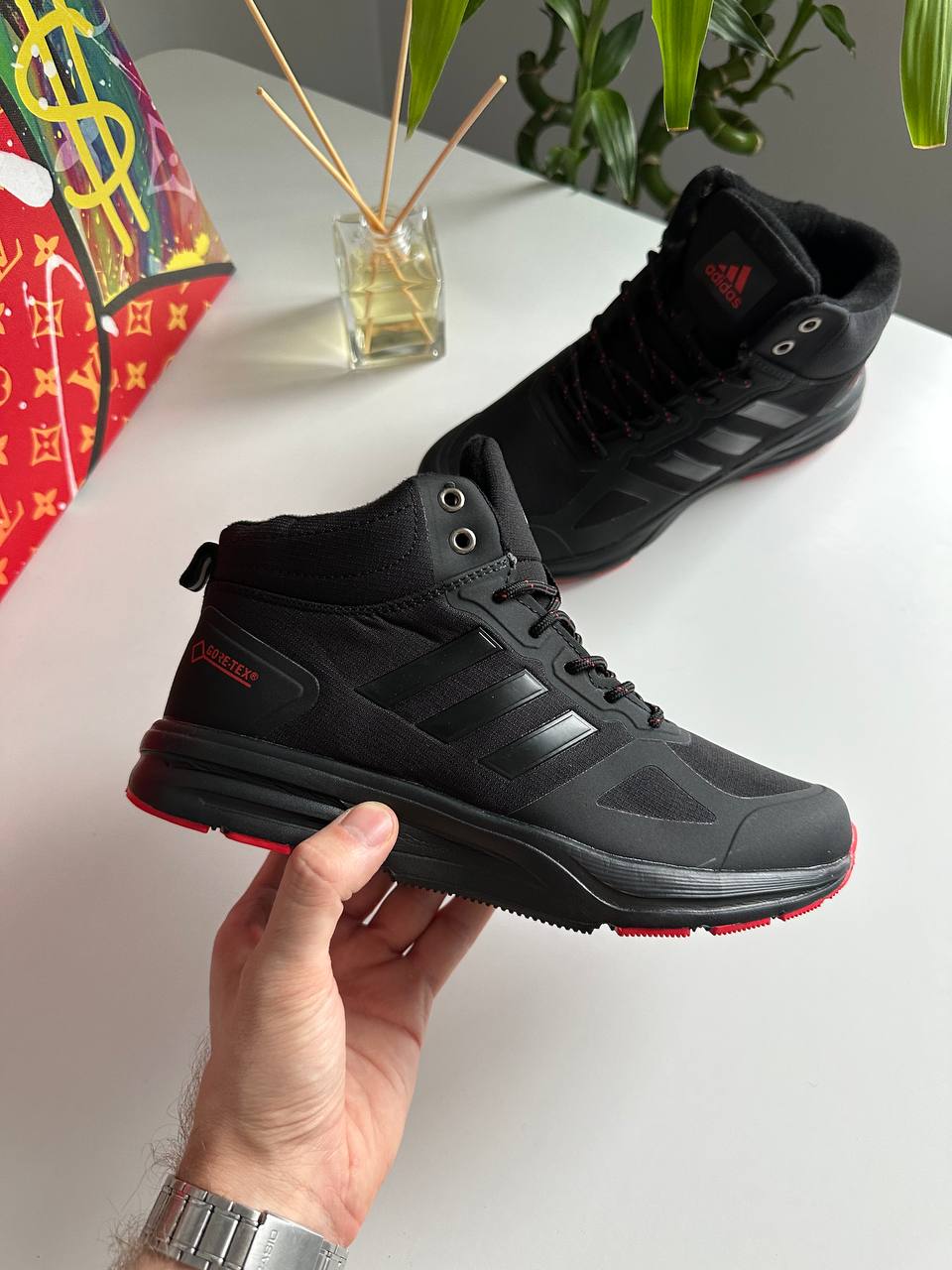 Adidas Terrex Black Red Fur