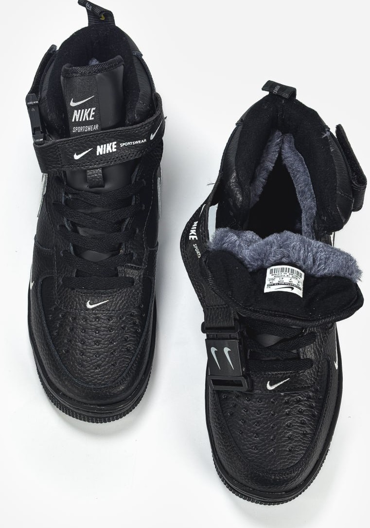 Nike Air Force 1 Hight Black /White Fur - Зображення 6