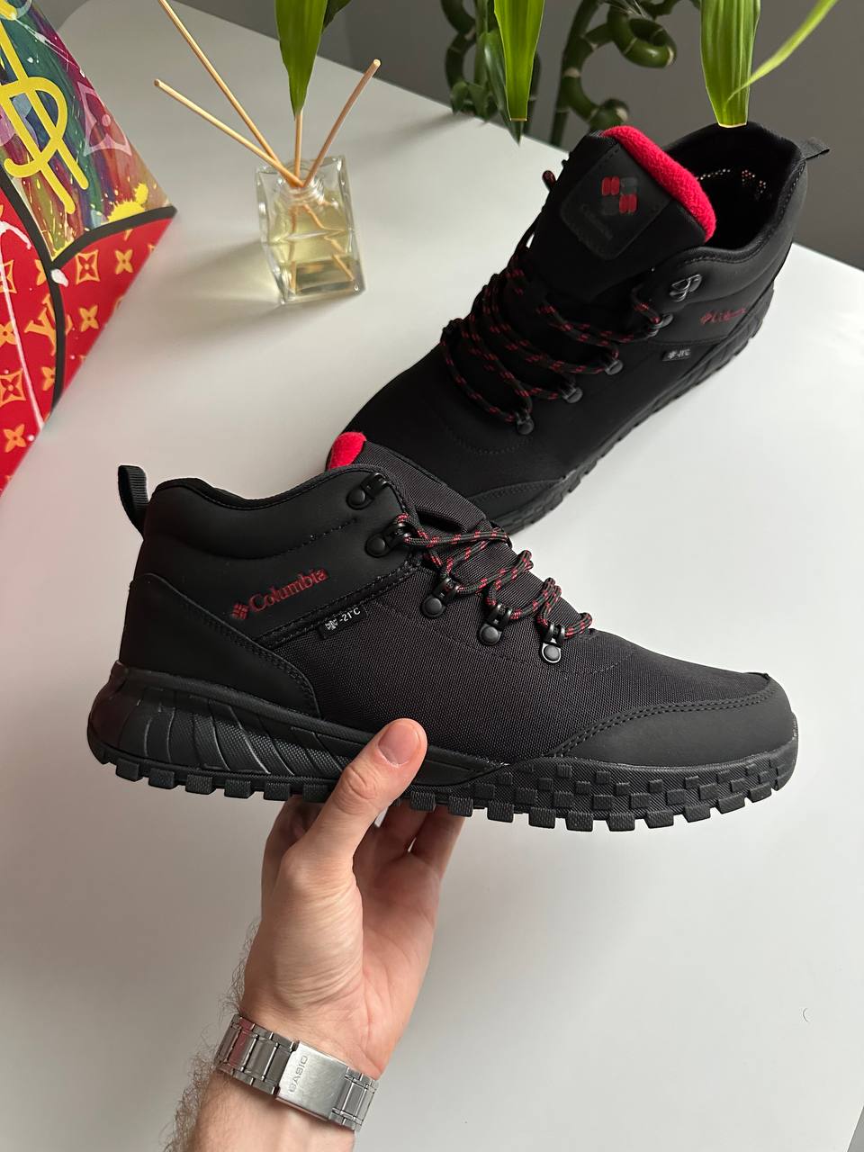 Columbia Waterproof Firebanks Mid GTX Black Red