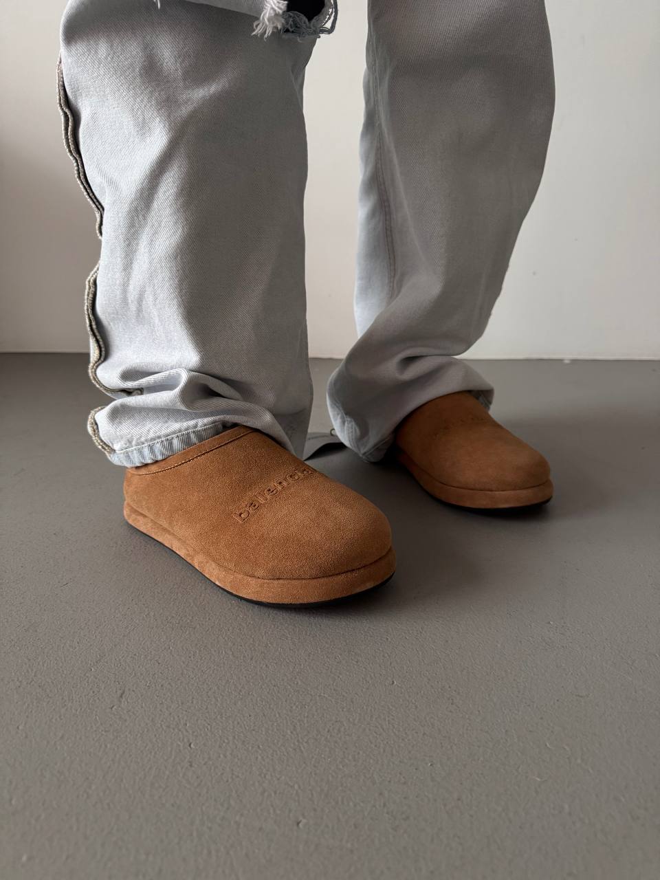 Balenciaga Alaska Soft Platform Mules Chestnut