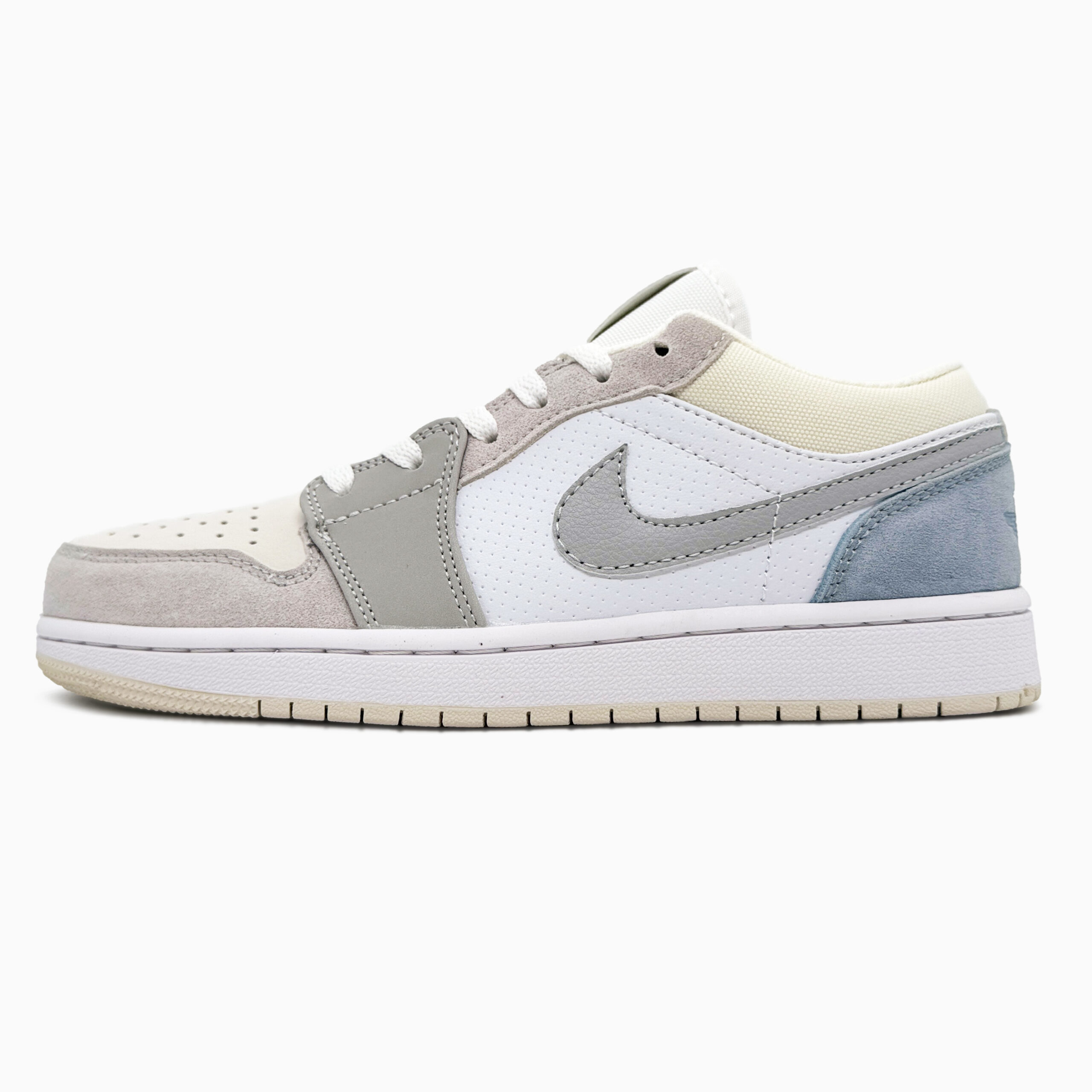 Nike Jordan 1 Low Grey White Blue - Зображення 2