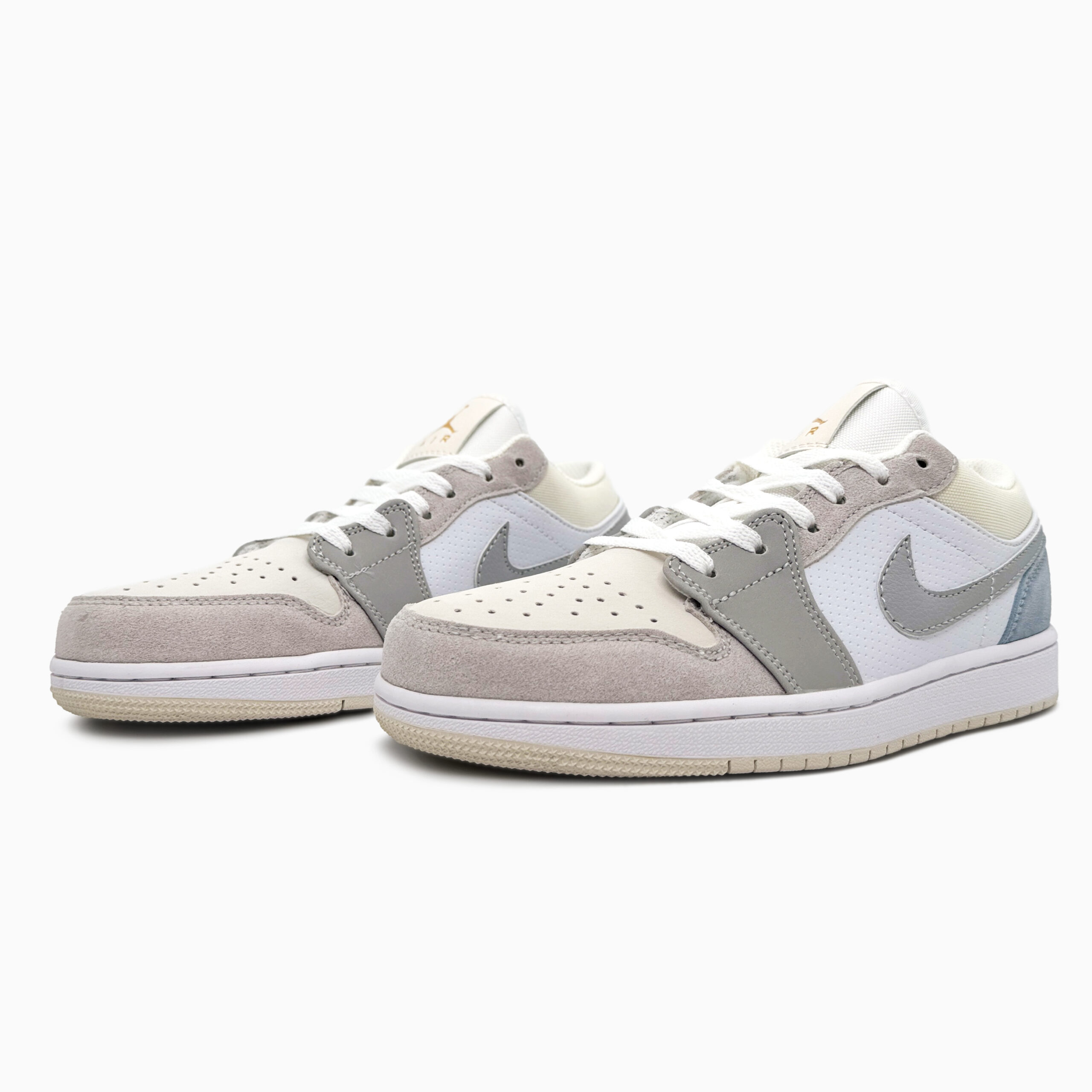 Nike Jordan 1 Low Grey White Blue - Зображення 3