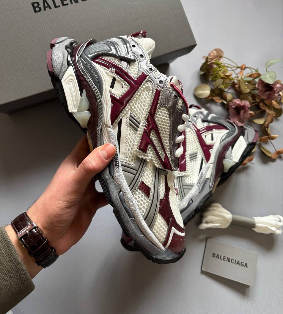Balenciaga Runner Burgundy Grey - Зображення 3