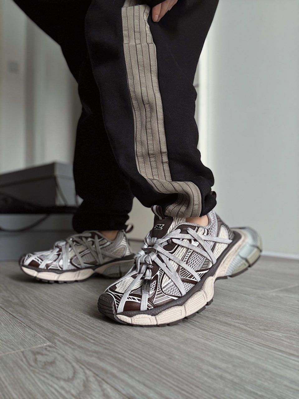 Balenciaga 3XL Extreme Lace Trainers Grey Brown