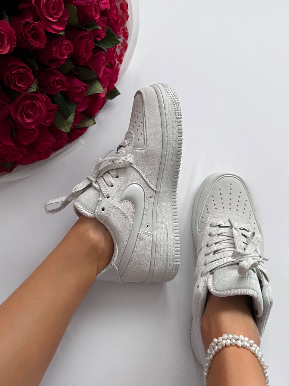 Nike Air Force Wolf Grey Suede - Зображення 3