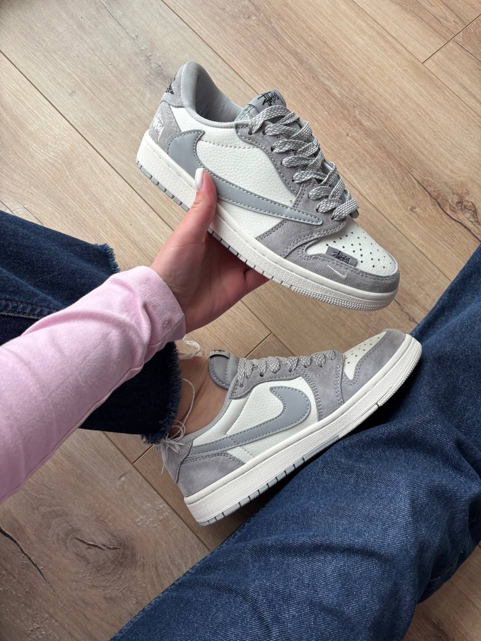 Jorgan 1 Low x Travis Scott x Stussy Grey - Зображення 3