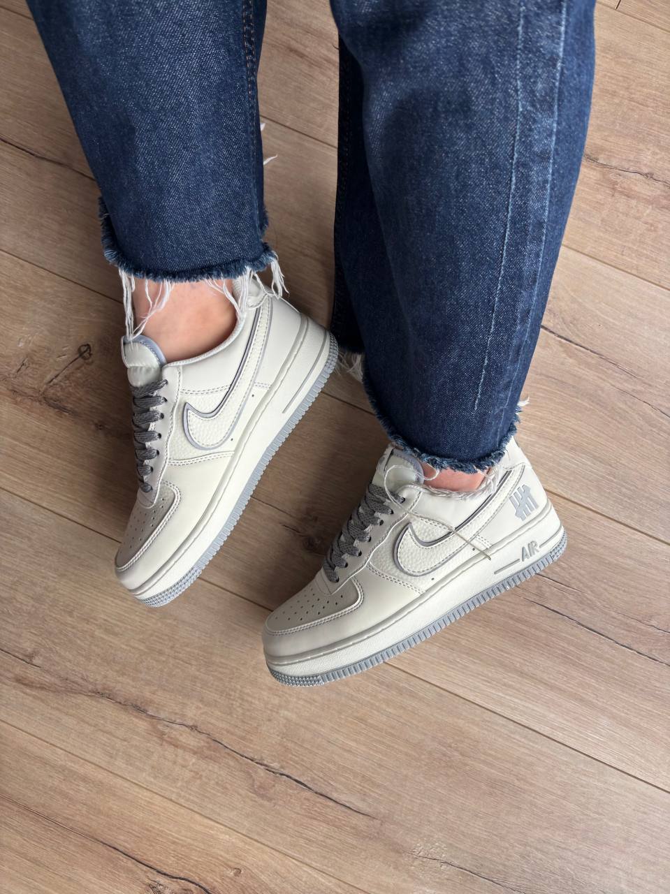 Nike Air Force 1 Low x Undefeated White Grey - Зображення 2