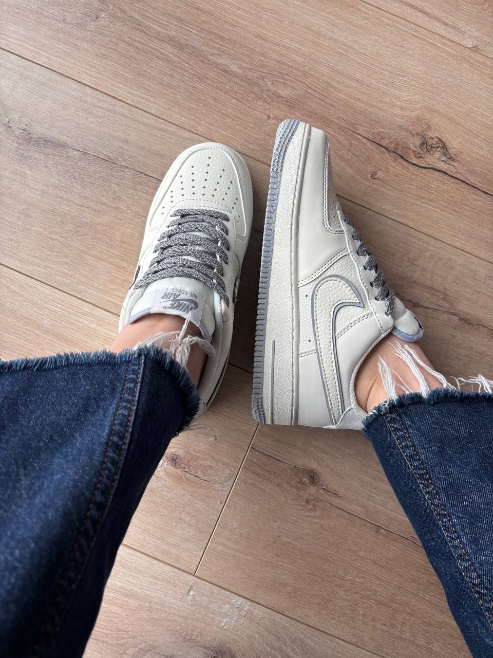 Nike Air Force 1 Low x Undefeated White Grey - Зображення 4