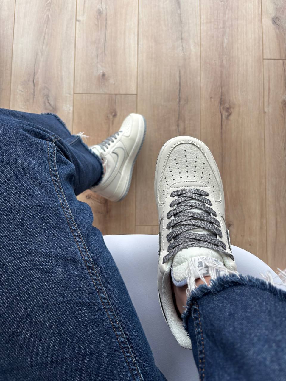 Nike Air Force 1 Low x Undefeated White Grey - Зображення 5