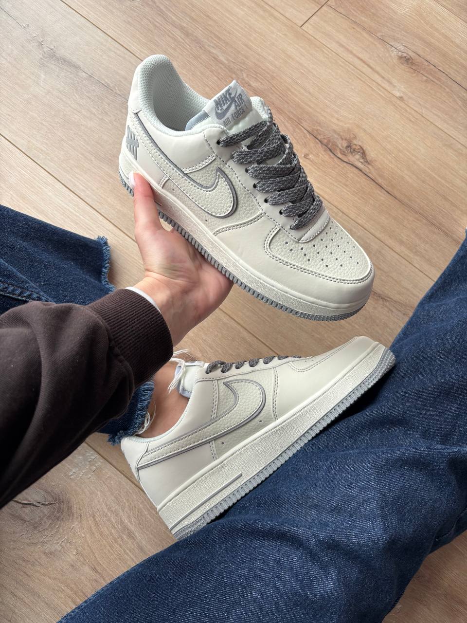 Nike Air Force 1 Low x Undefeated White Grey - Зображення 8