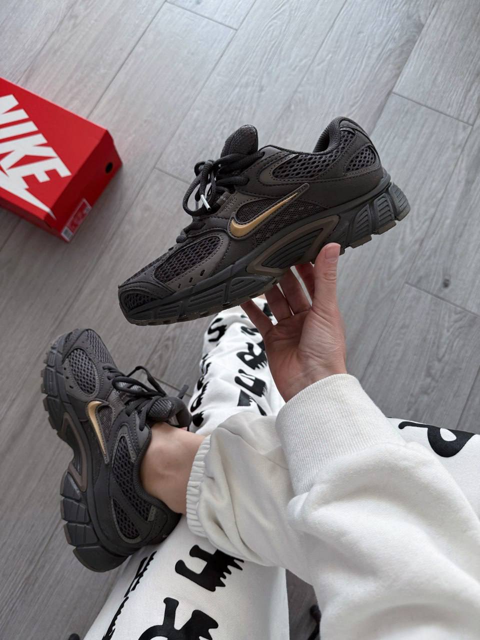 Nike V5 RNR Sneakers in Grey and Gold