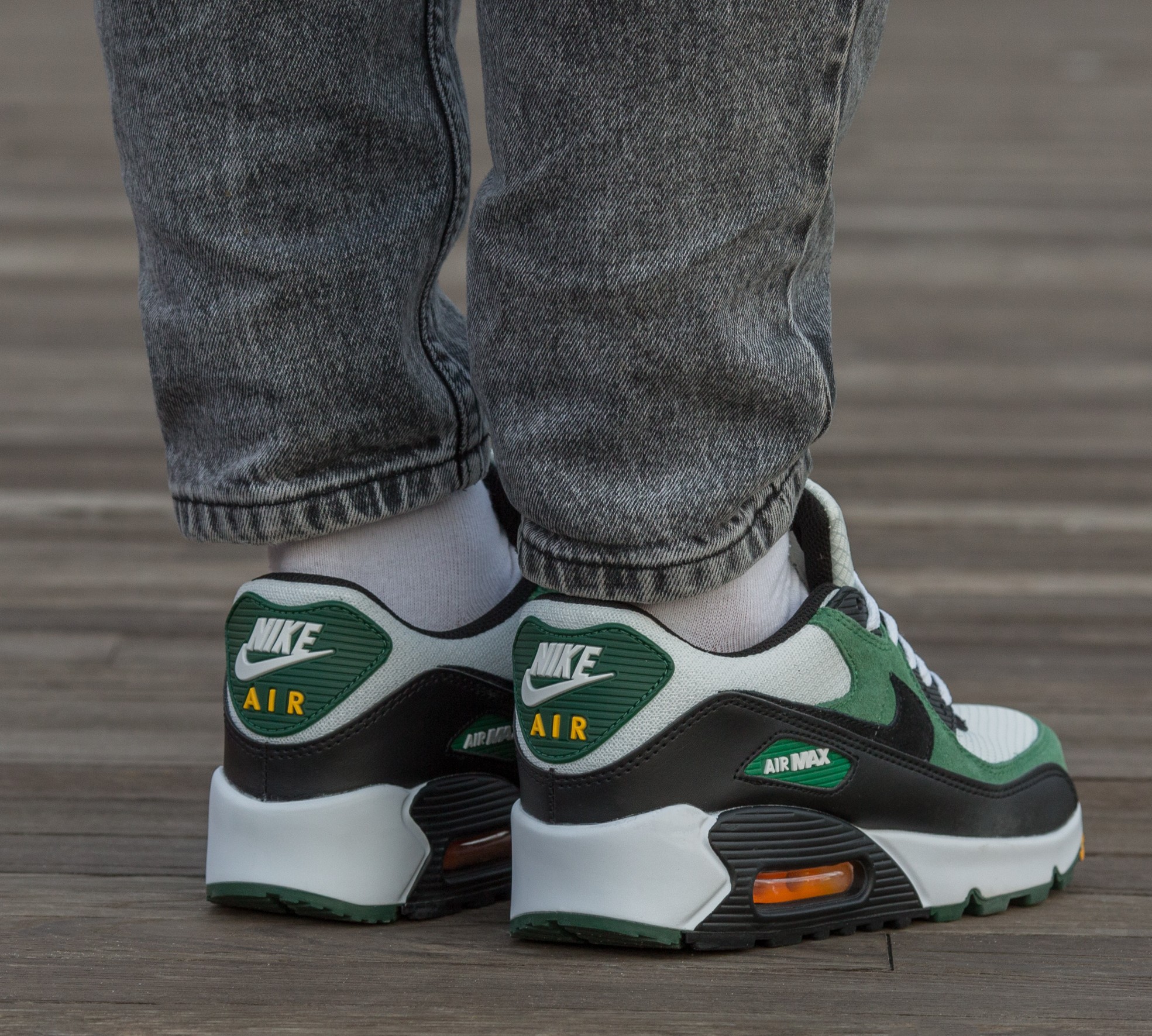 Nike Air Max 90 White Green Suede - Зображення 5
