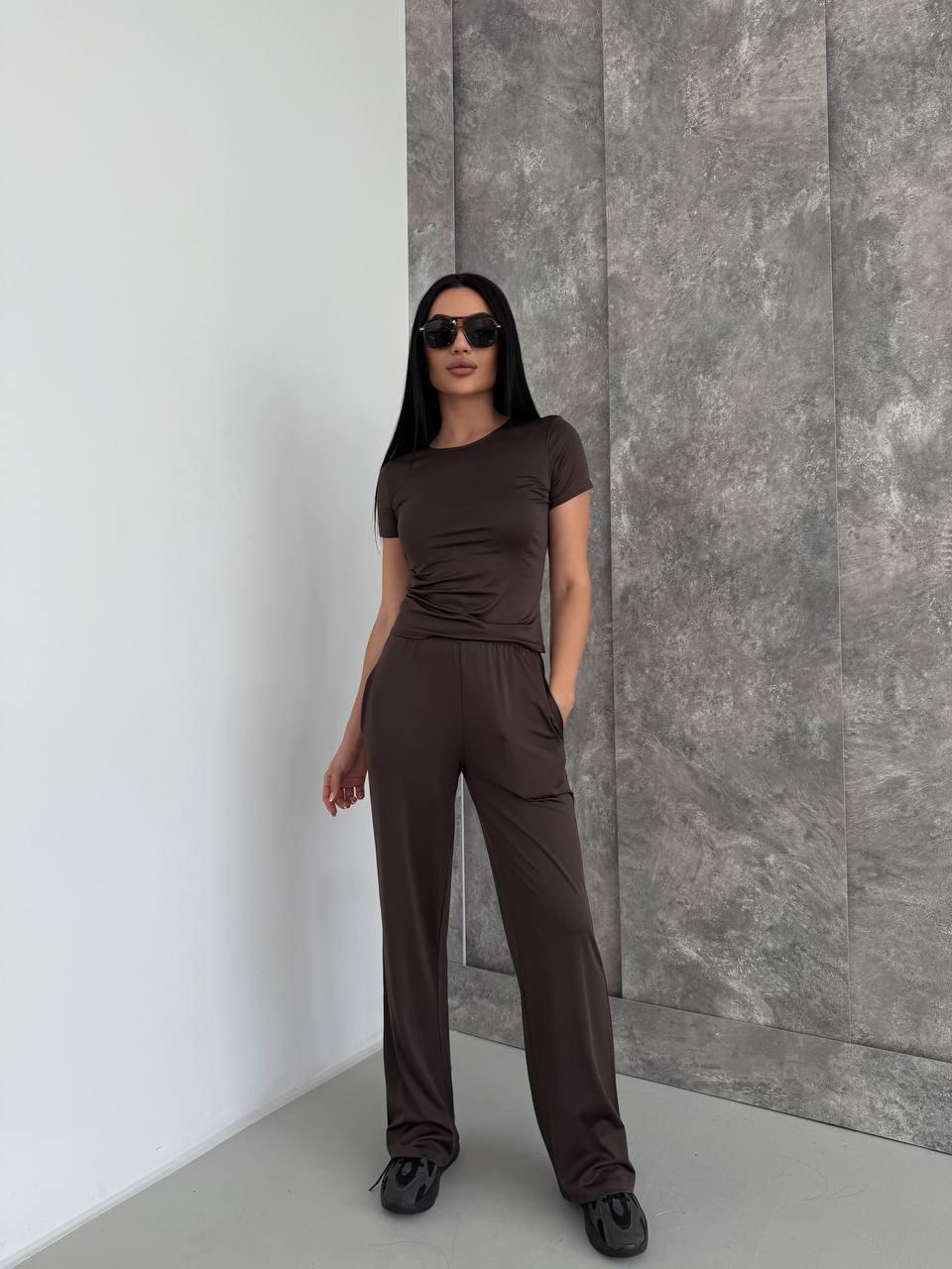 Жіночий костюм футболка, лонгслів та штани 63а22д - Зображення 2