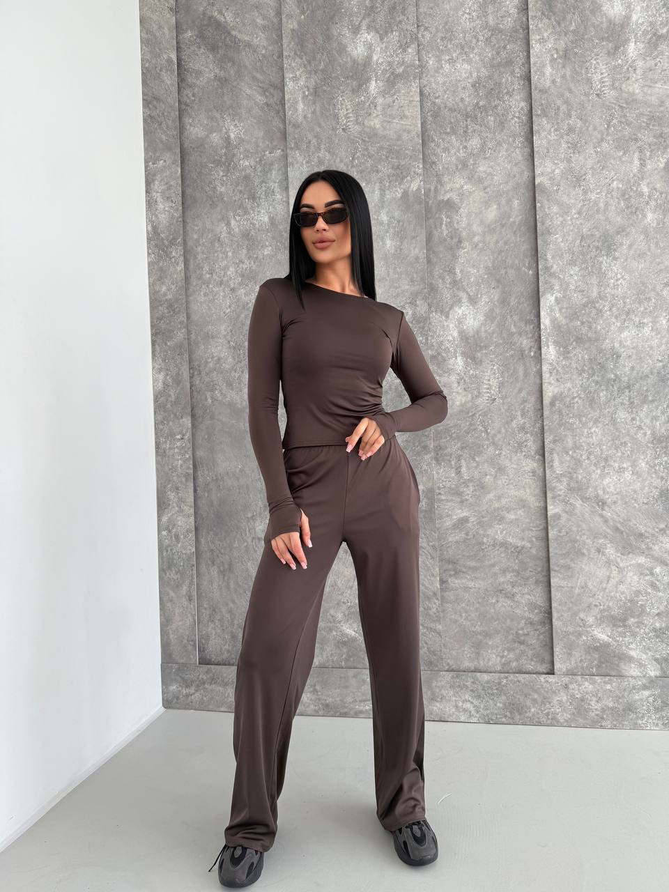 Жіночий костюм футболка, лонгслів та штани 63а22д