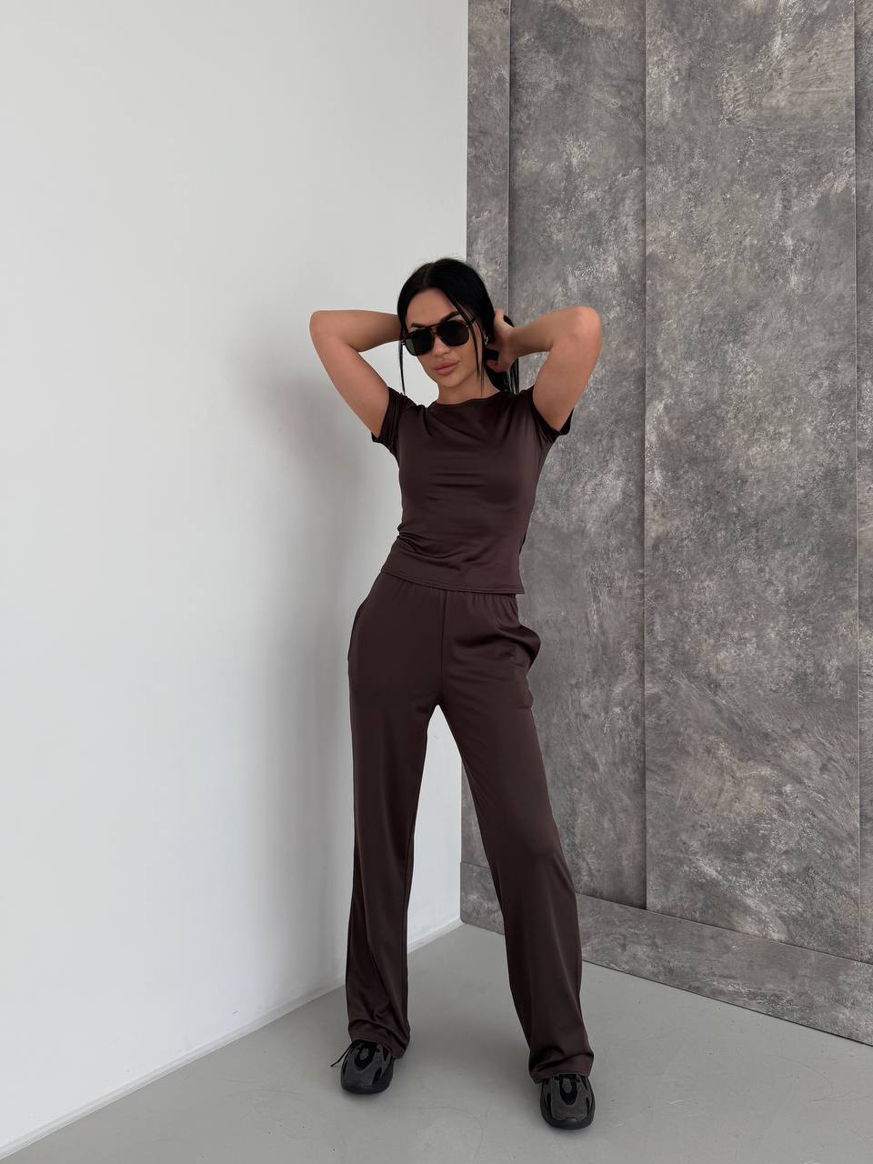 Жіночий костюм футболка, лонгслів та штани 63а22д - Зображення 5