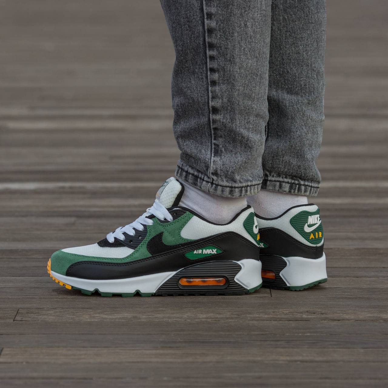 Nike Air Max 90 White Green Suede