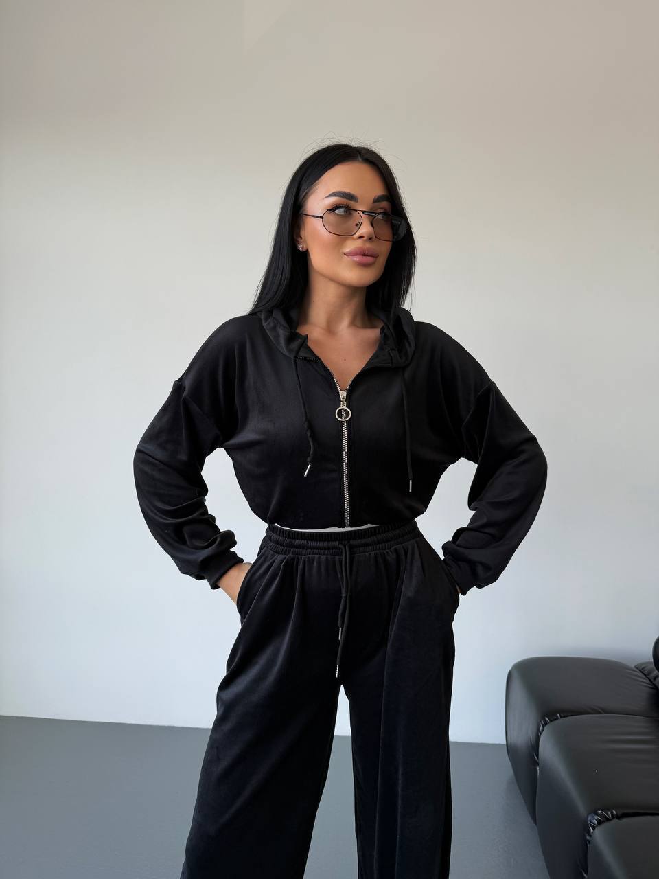 Велюровий костюм жіночий штани та кофта а09о5 - Зображення 6