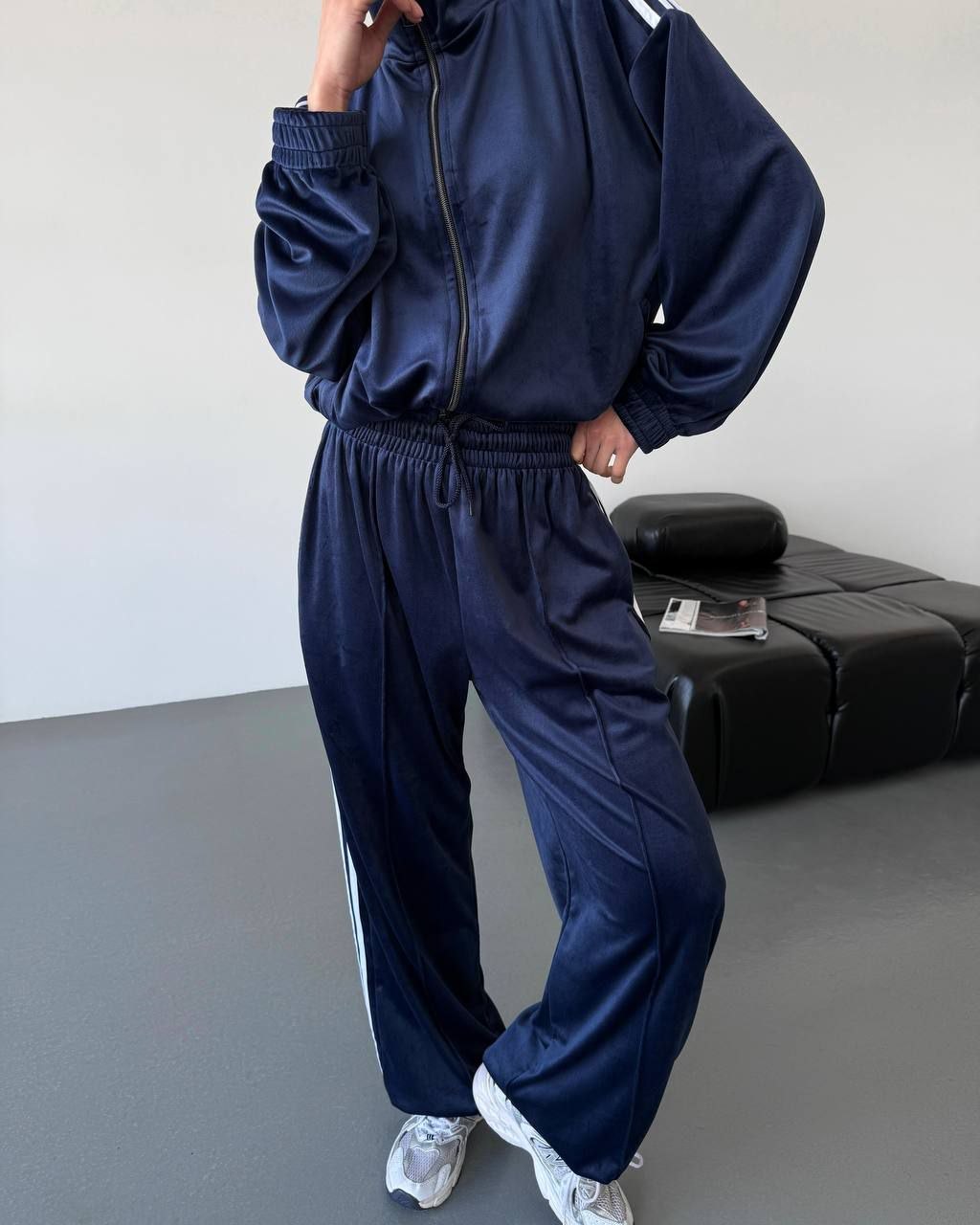 Жіночий костюм кофта та штани синій а13с3 - Зображення 4