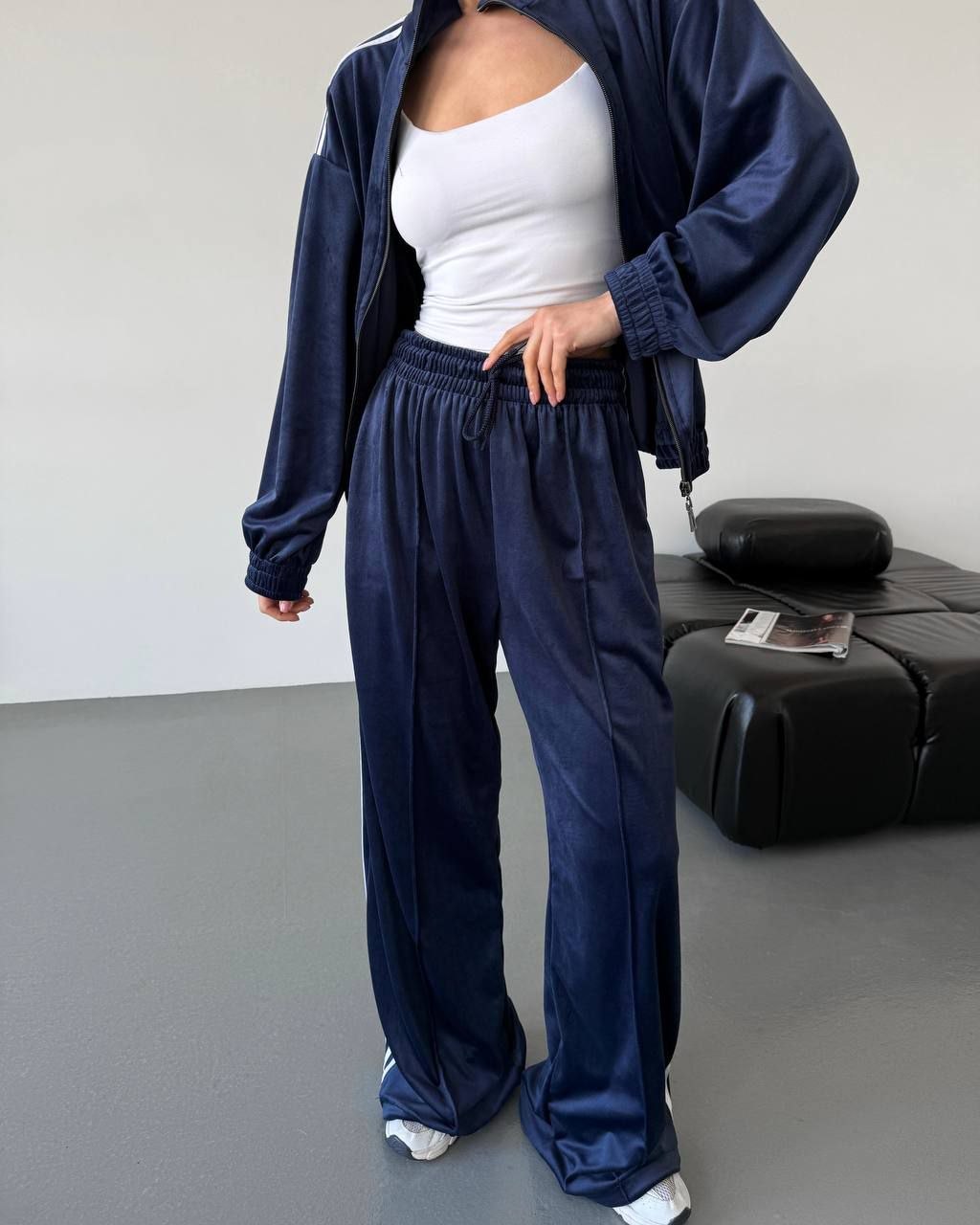 Жіночий костюм кофта та штани синій а13с3 - Зображення 6