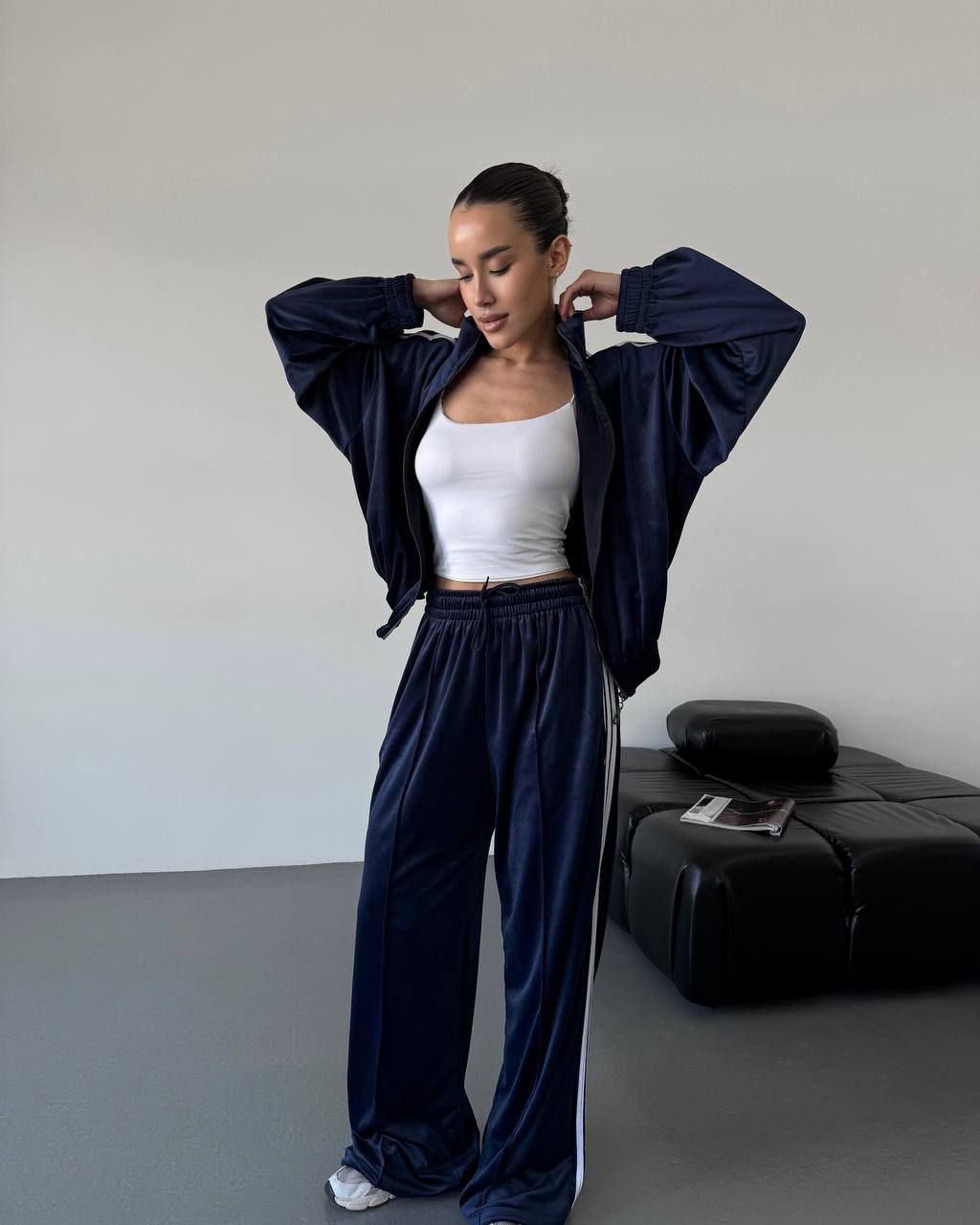 Жіночий костюм кофта та штани синій а13с3 - Зображення 5