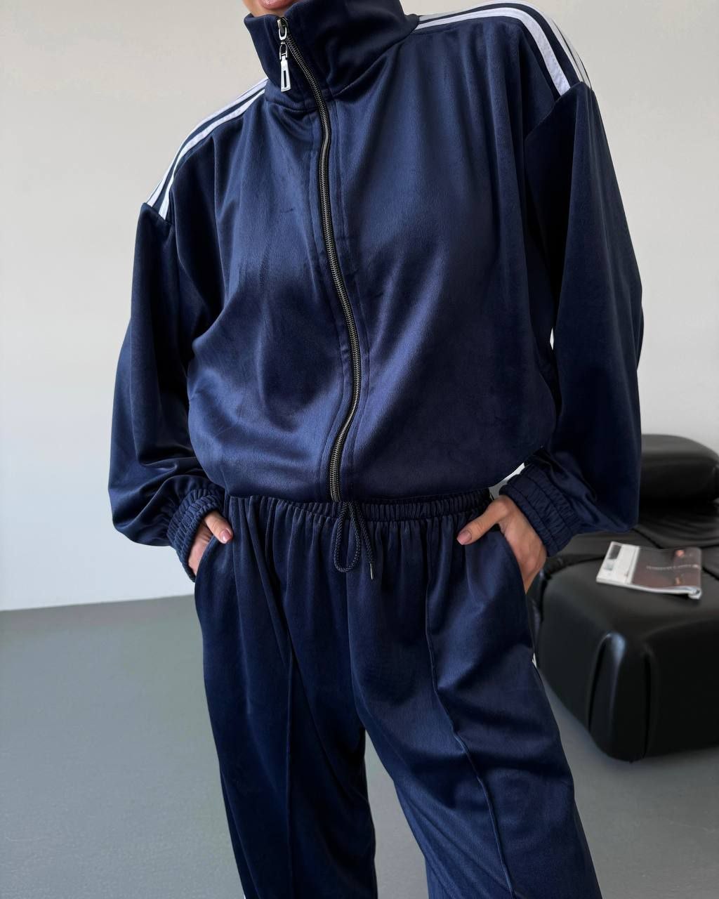 Жіночий костюм кофта та штани синій а13с3 - Зображення 7