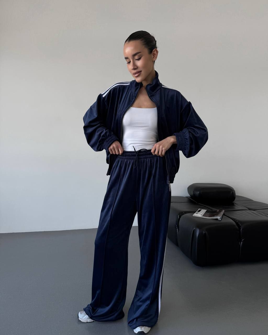 Жіночий костюм кофта та штани синій а13с3 - Зображення 2