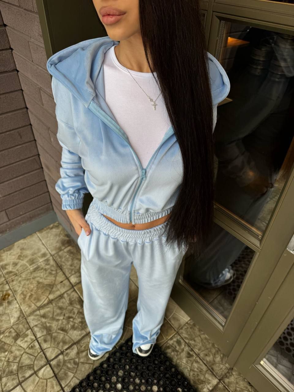 Жіночий велюровий костюм кофта та штани 891с3 - Зображення 6