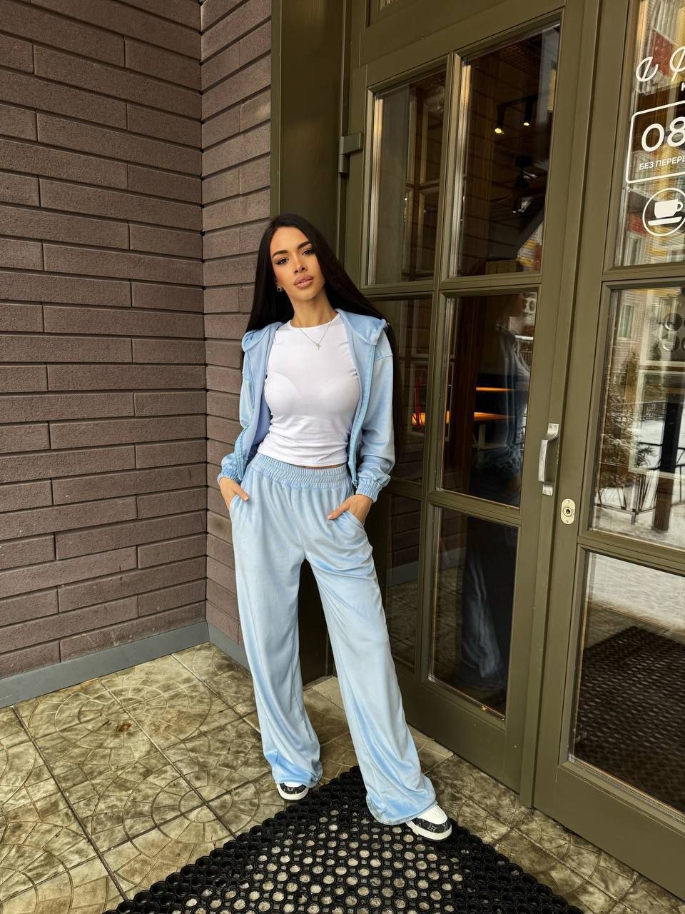 Жіночий велюровий костюм кофта та штани 891с3 - Зображення 2