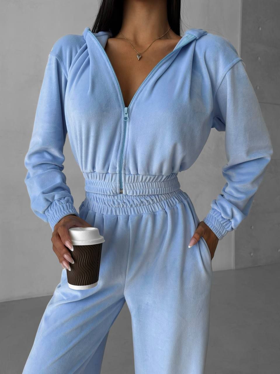 Жіночий велюровий костюм кофта та штани 891с3 - Зображення 7