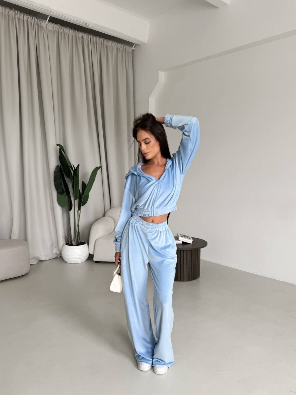 Жіночий велюровий костюм кофта та штани 891с3